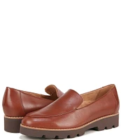 Vionic Kensley Leather Slip-On Lug Sole Platform Loafers