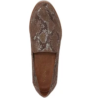 Vionic Kensley Leather Snake Print Slip-On Platform Loafers