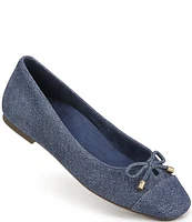 Vionic Klara Bow Detail Suede Ballet Flats