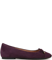 Vionic Klara Bow Detail Suede Ballet Flats