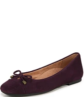 Vionic Klara Bow Detail Suede Ballet Flats