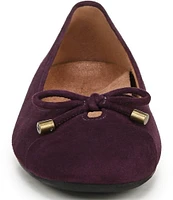 Vionic Klara Bow Detail Suede Ballet Flats