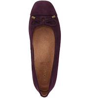 Vionic Klara Bow Detail Suede Ballet Flats