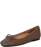 Vionic Klara Bow Detail Suede Ballet Flats