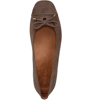 Vionic Klara Bow Detail Suede Ballet Flats