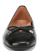 Vionic Klara Leather Bow Detail Ballet Flats