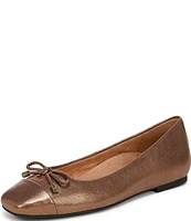 Vionic Klara Leather Bow Detail Ballet Flats