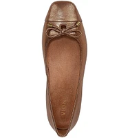 Vionic Klara Leather Bow Detail Ballet Flats