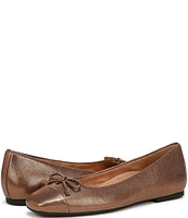 Vionic Klara Leather Bow Detail Ballet Flats