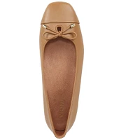 Vionic Klara Leather Bow Detail Ballet Flats