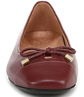 Vionic Klara Leather Bow Detail Ballet Flats