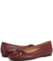 Vionic Klara Leather Bow Detail Ballet Flats