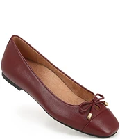 Vionic Klara Leather Bow Detail Ballet Flats