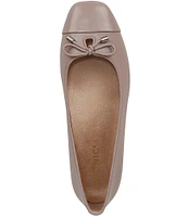 Vionic Klara Leather Bow Detail Ballet Flats