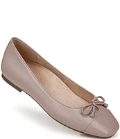 Vionic Klara Leather Bow Detail Ballet Flats