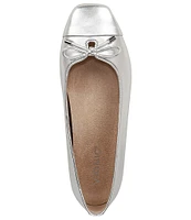 Vionic Klara Leather Bow Detail Ballet Flats