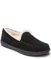 Vionic Lynez Suede Faux Shearling Lined Slippers