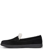 Vionic Lynez Suede Faux Shearling Lined Slippers