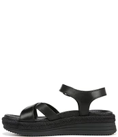 Vionic Mar Leather Cross Banded Espadrille Platform Sandals