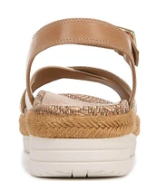 Vionic Mar Leather Cross Banded Espadrille Platform Sandals