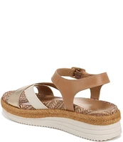 Vionic Mar Leather Cross Banded Espadrille Platform Sandals