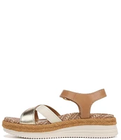 Vionic Mar Leather Cross Banded Espadrille Platform Sandals