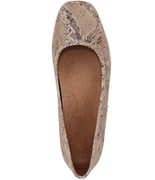 Vionic Orinda Snake Print Leather Ballet Flats