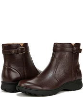 Vionic Redding Leather Buckle Ankle Booties