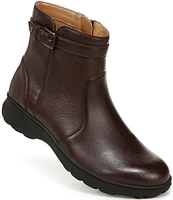 Vionic Redding Leather Buckle Ankle Booties