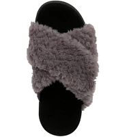 Vionic Relax II Chevron Faux Fur Slide Slippers