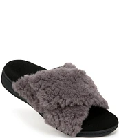 Vionic Relax II Chevron Faux Fur Slide Slippers