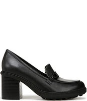 Vionic Tiburon Leather Block Heel Loafer Pumps