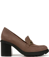 Vionic Tiburon Leather Block Heel Loafer Pumps