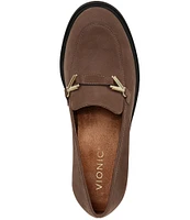 Vionic Tiburon Leather Block Heel Loafer Pumps