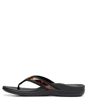 Vionic Tide II Tortoise Print Patent Leather Thong Sandals