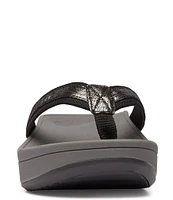 Vionic Tide II Tortoise Print Patent Leather Thong Sandals