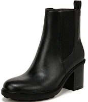 Vionic Truckee Leather Stacked Heel Booties