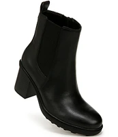 Vionic Truckee Leather Stacked Heel Booties