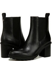 Vionic Truckee Leather Stacked Heel Booties