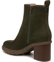 Vionic Truckee Nubuck Stacked Heel Booties