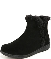 Vionic Unwind Suede Faux Shearling Lined Bootie Slippers