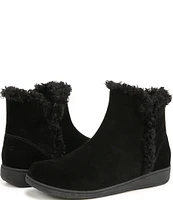 Vionic Unwind Suede Faux Shearling Lined Bootie Slippers