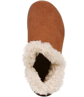 Vionic Unwind Suede Faux Shearling Lined Bootie Slippers