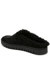 Vionic Uptown Nubuck Suede Faux Shearling Lined Penny Mules