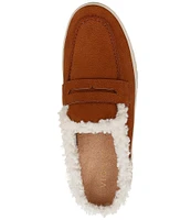 Vionic Uptown Nubuck Suede Faux Shearling Lined Penny Mules