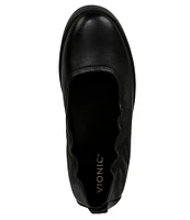 Vionic Uptown Packable Leather Ballet Slip Ons