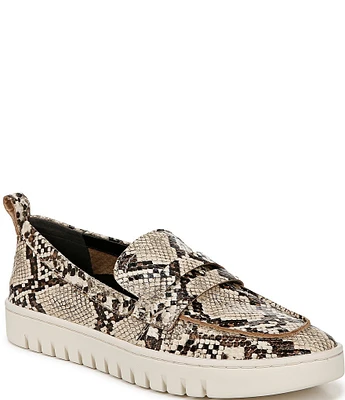 Vionic Uptown Snake Print Leather Packable Travel Penny Loafers