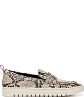 Vionic Uptown Snake Print Leather Packable Travel Penny Loafers