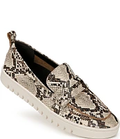 Vionic Uptown Snake Print Leather Packable Travel Penny Loafers