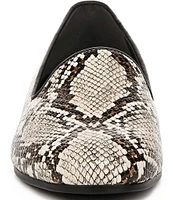 Vionic Willa II Leather Snake Print Slip-On Loafers